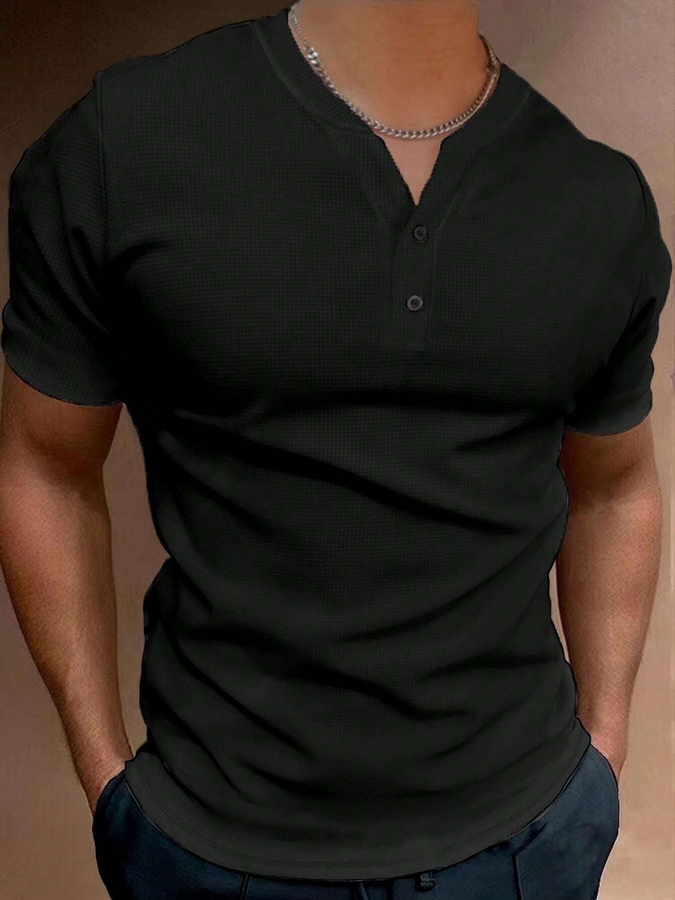 Summer Fashion Men's V-collar Short Sleeve shirt