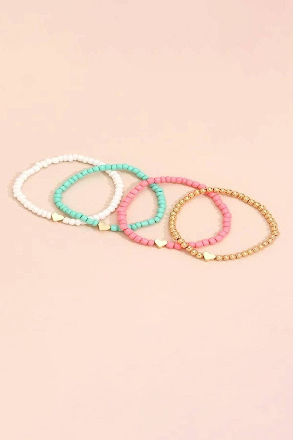 Pulsera de cuentas en capas con forma de corazón de San Valentín en color rosa