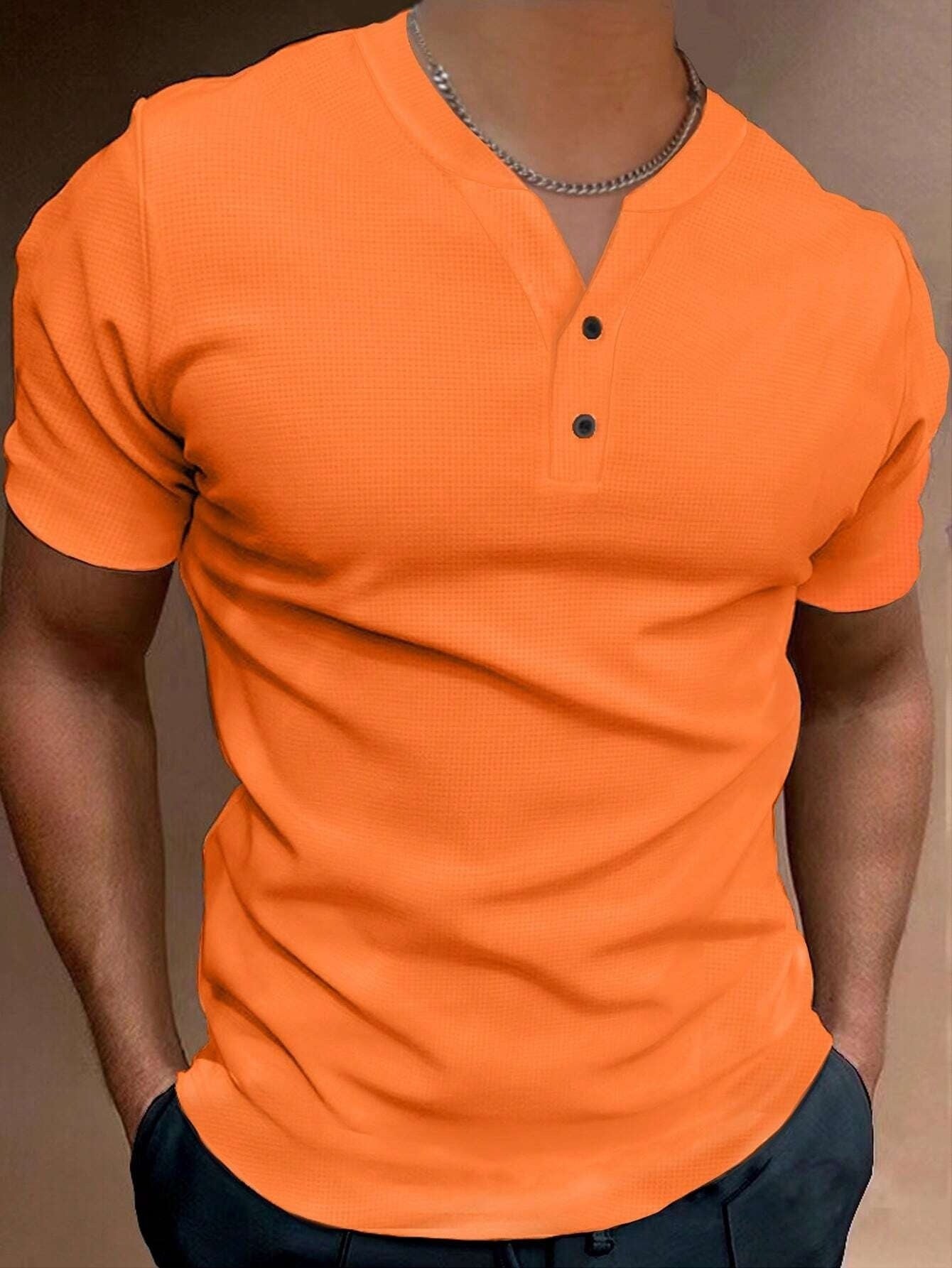 Summer Fashion Men's V-collar Short Sleeve shirt