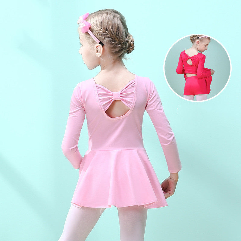 Children Dance Clothing Summer Short-sleeved Girls Dance Skirt Children Exercise Clothing Ballet Dance Dress