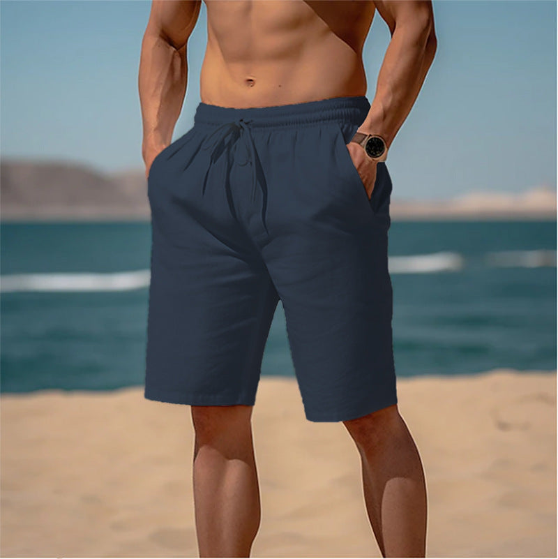 Drawstring Elastic Waist Straight Breathable Shorts