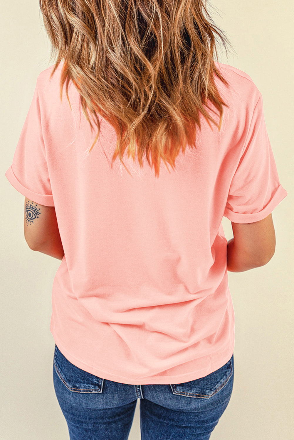 Pink Floral AMEN Bow Graphic Crewneck T Shirt