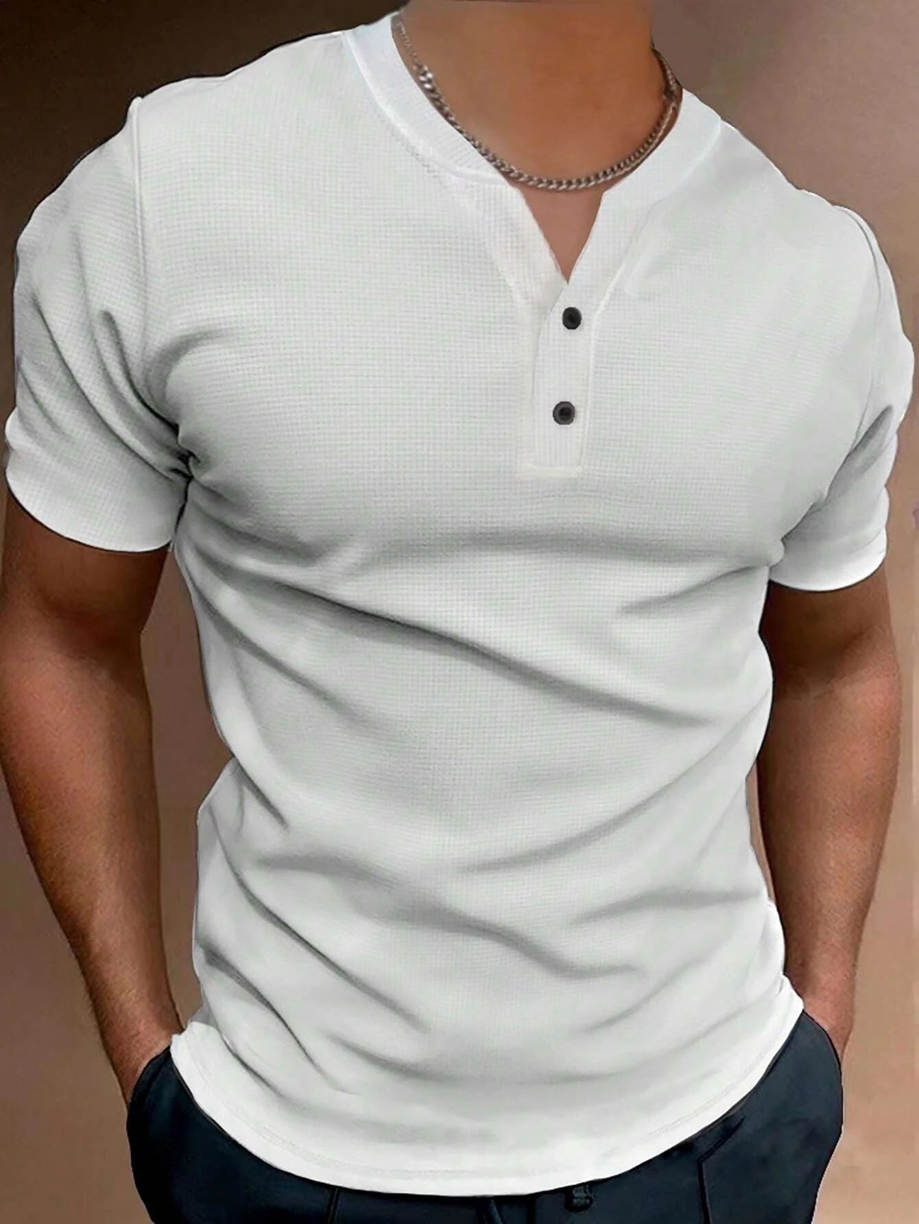 Summer Fashion Men's V-collar Short Sleeve shirt