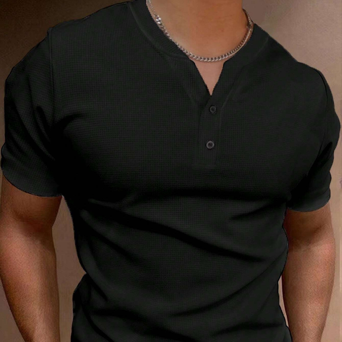 Summer Fashion Men's V-collar Short Sleeve shirt